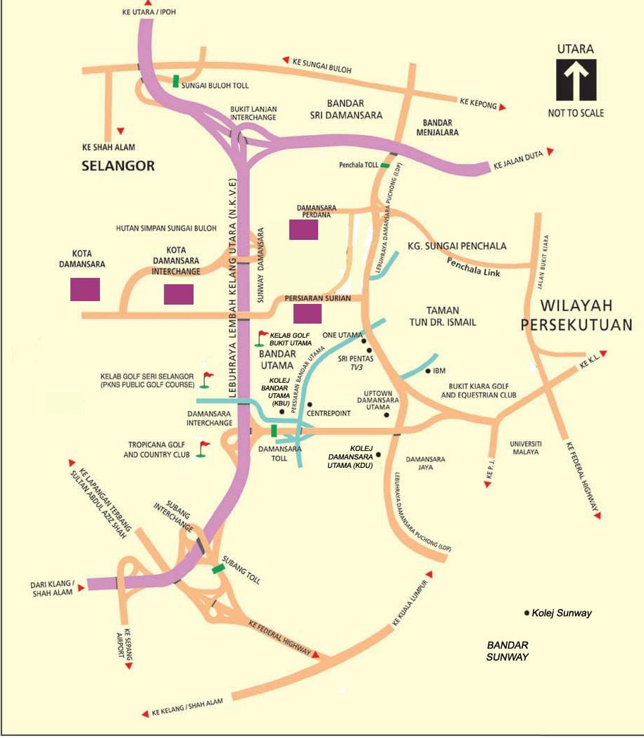 damansara মানচিত্র কুয়ালালামপুর