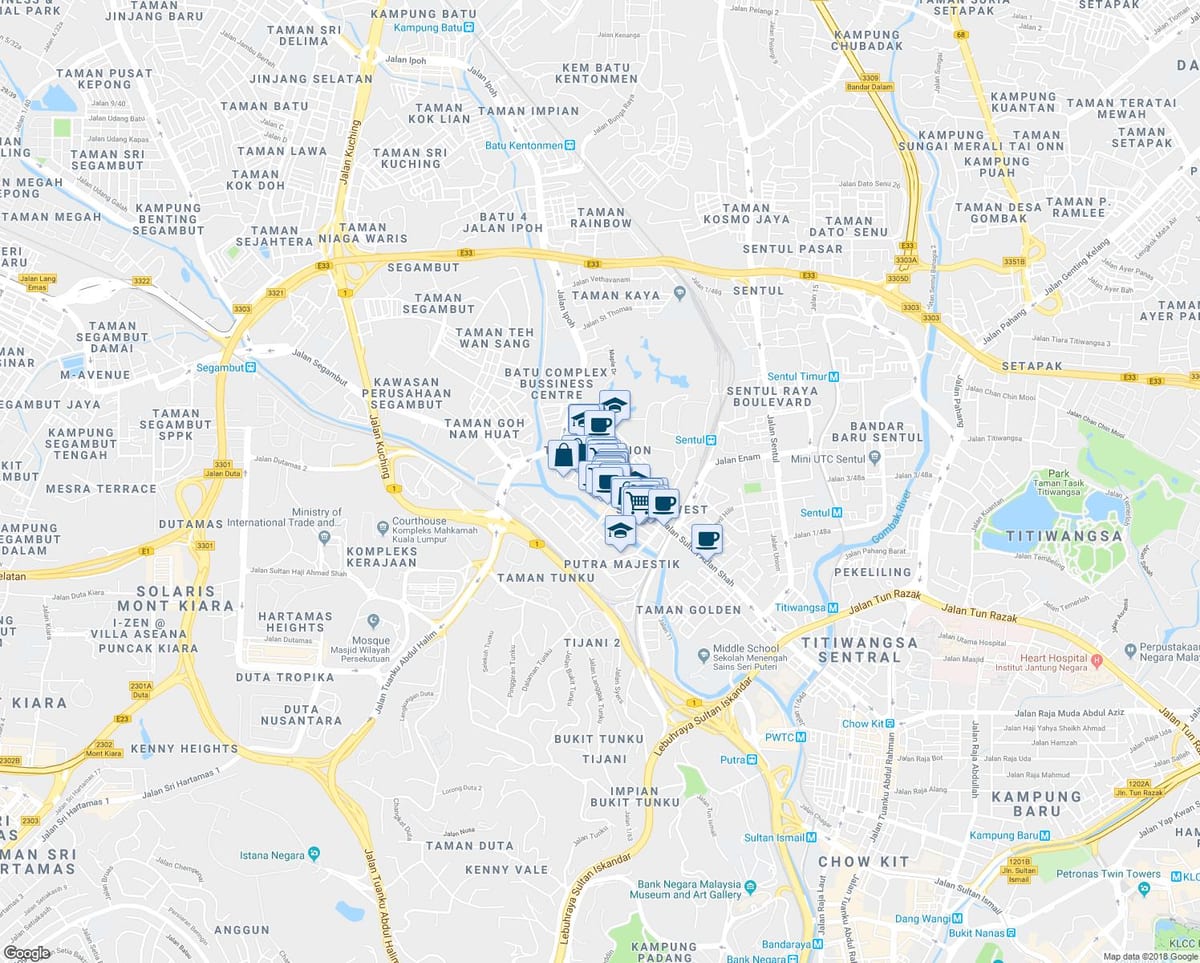 মানচিত্র, jalan ipoh কুয়ালালামপুর