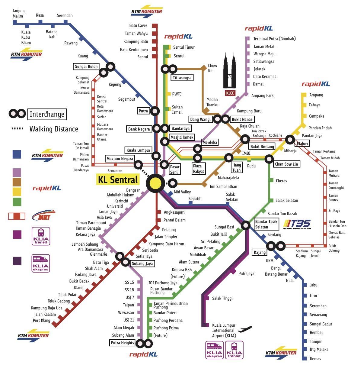 kl sentral ট্রেন স্টেশন মানচিত্র