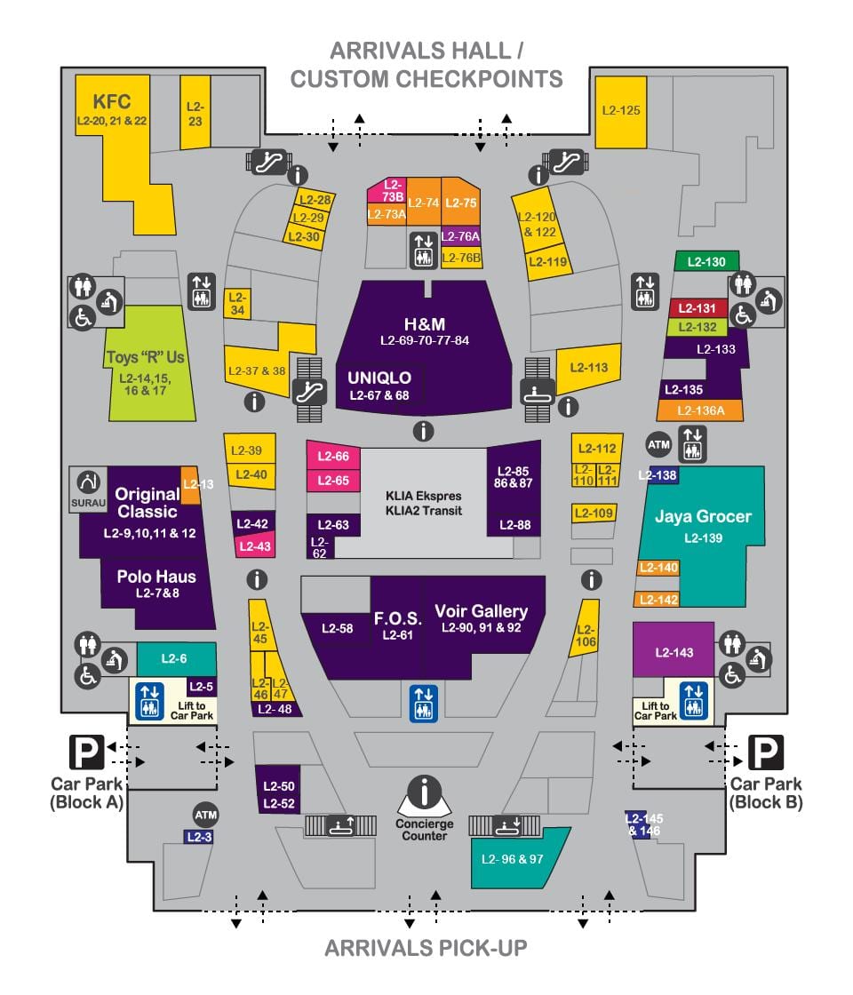 klia পার্কিং ব্লক একটি মানচিত্র