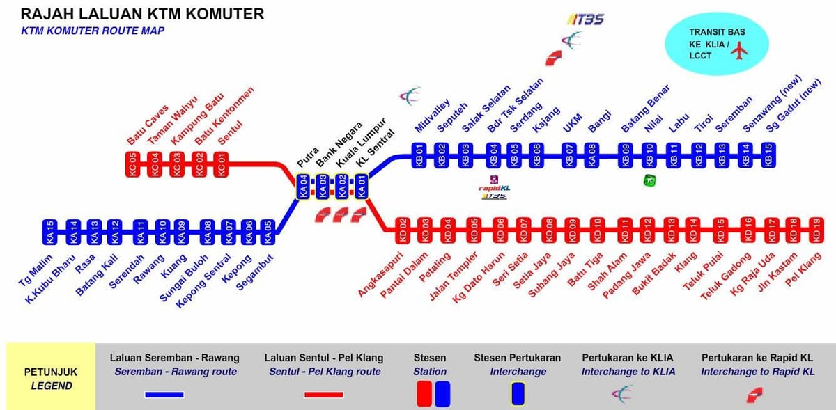 কেএল komuter মানচিত্র