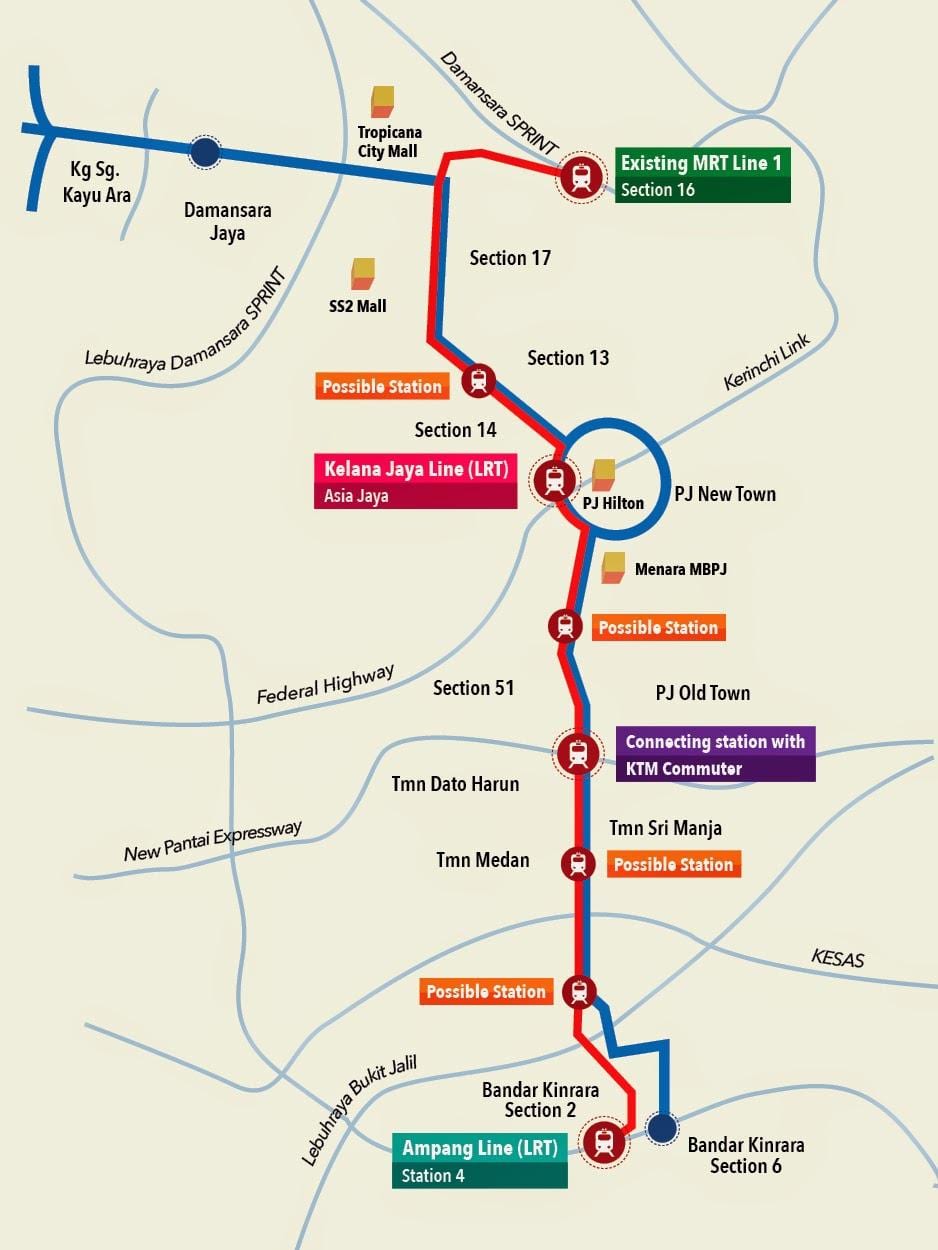 kelana jaya lrt স্টেশন মানচিত্র