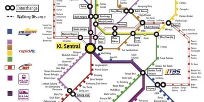 Kl sentral ট্রেন স্টেশন মানচিত্র